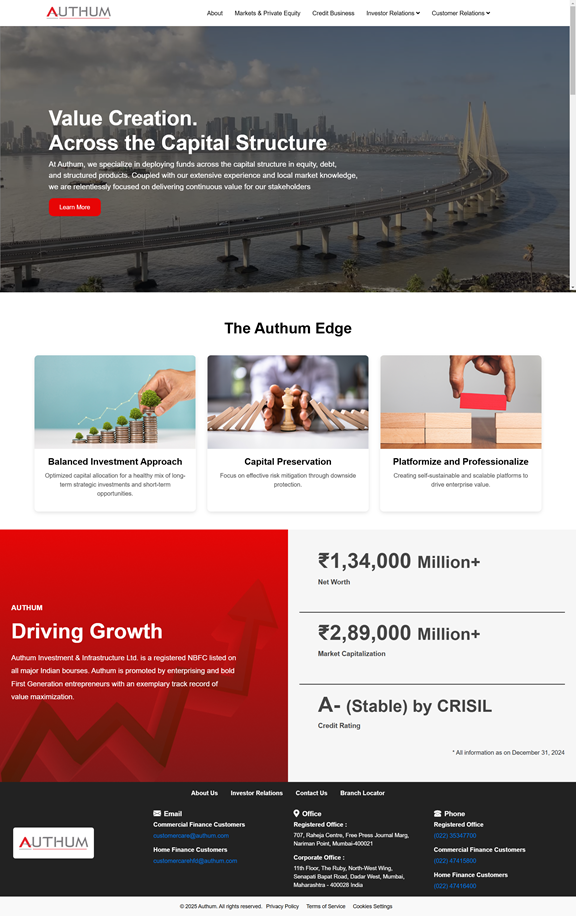 Authum website, built by NZ Solutions