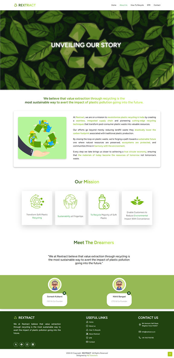 Rextract website, built by NZ Solutions
