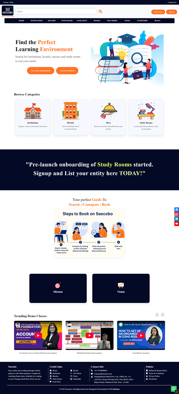 Seecobo website, built by NZ Solutions